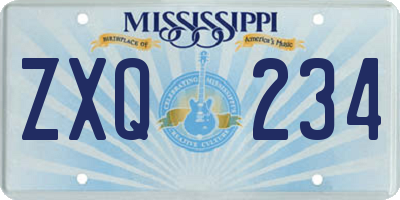 MS license plate ZXQ234