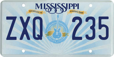 MS license plate ZXQ235