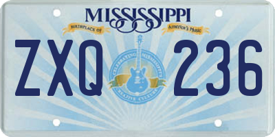 MS license plate ZXQ236