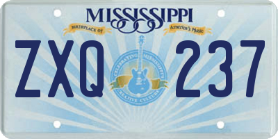 MS license plate ZXQ237