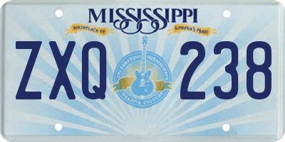 MS license plate ZXQ238