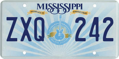 MS license plate ZXQ242