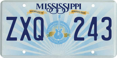 MS license plate ZXQ243
