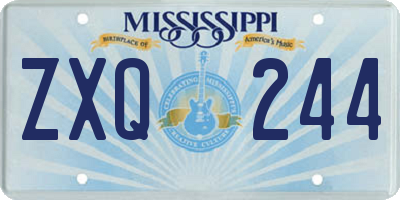 MS license plate ZXQ244