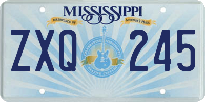 MS license plate ZXQ245