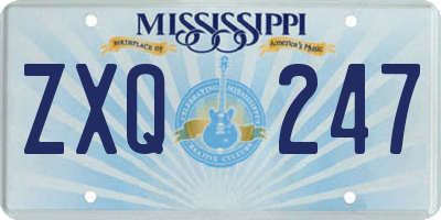 MS license plate ZXQ247