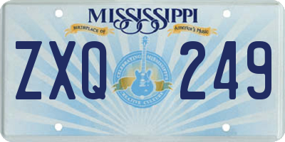 MS license plate ZXQ249