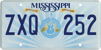 MS license plate ZXQ252