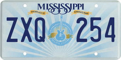 MS license plate ZXQ254