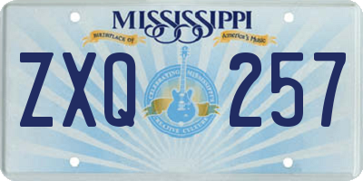MS license plate ZXQ257