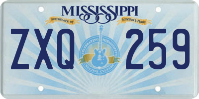 MS license plate ZXQ259