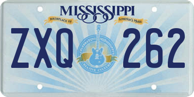 MS license plate ZXQ262