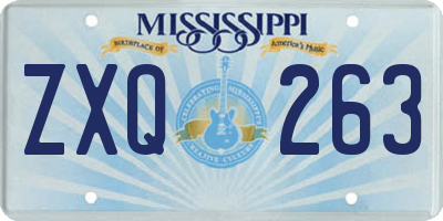 MS license plate ZXQ263