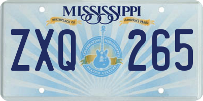 MS license plate ZXQ265