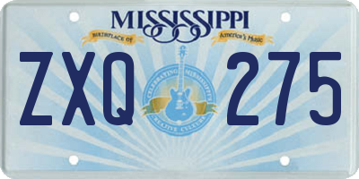 MS license plate ZXQ275