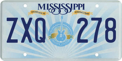 MS license plate ZXQ278