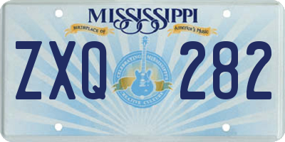 MS license plate ZXQ282