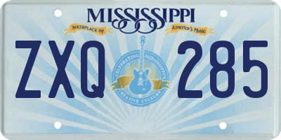 MS license plate ZXQ285