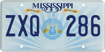 MS license plate ZXQ286