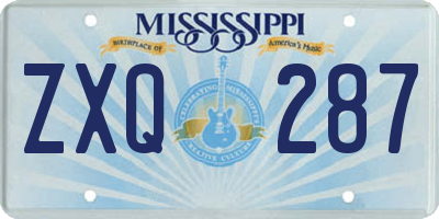 MS license plate ZXQ287