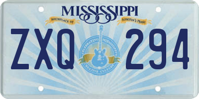 MS license plate ZXQ294
