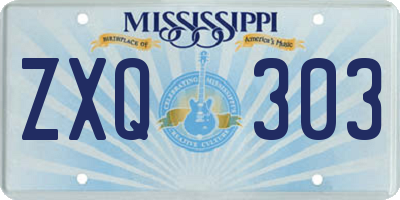 MS license plate ZXQ303