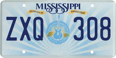 MS license plate ZXQ308