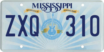 MS license plate ZXQ310