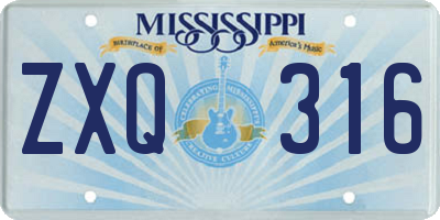 MS license plate ZXQ316