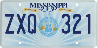MS license plate ZXQ321