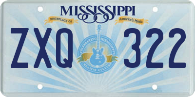 MS license plate ZXQ322
