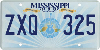 MS license plate ZXQ325