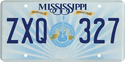 MS license plate ZXQ327