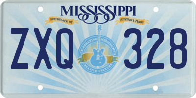 MS license plate ZXQ328