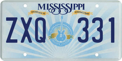 MS license plate ZXQ331