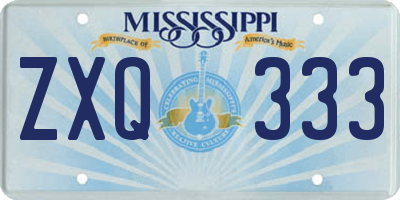 MS license plate ZXQ333