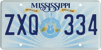 MS license plate ZXQ334