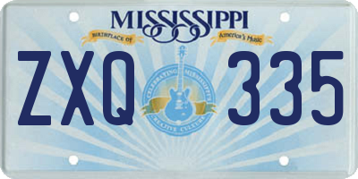 MS license plate ZXQ335