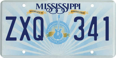 MS license plate ZXQ341