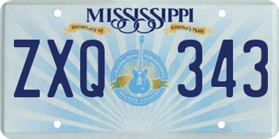 MS license plate ZXQ343