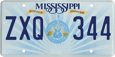 MS license plate ZXQ344