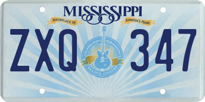 MS license plate ZXQ347