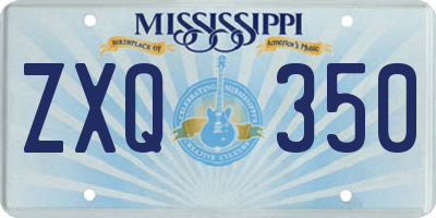 MS license plate ZXQ350