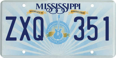 MS license plate ZXQ351