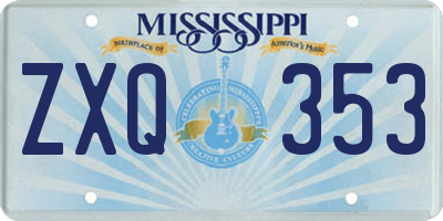 MS license plate ZXQ353