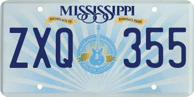 MS license plate ZXQ355