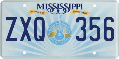 MS license plate ZXQ356
