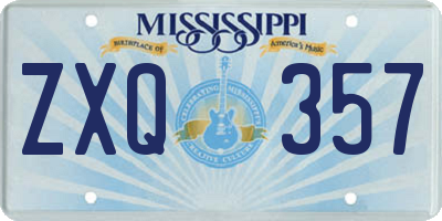 MS license plate ZXQ357