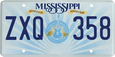 MS license plate ZXQ358