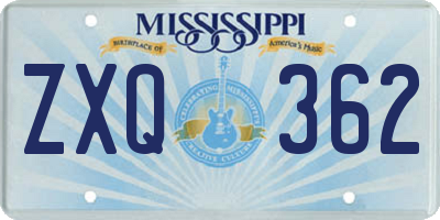 MS license plate ZXQ362